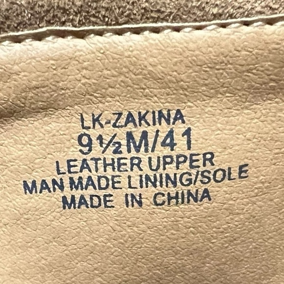 🌻NEW w/box Lucky Brand Zakina Oiled Suede Tan Fringe Detailed Booties Size 9.5 - Picture 10 of 12